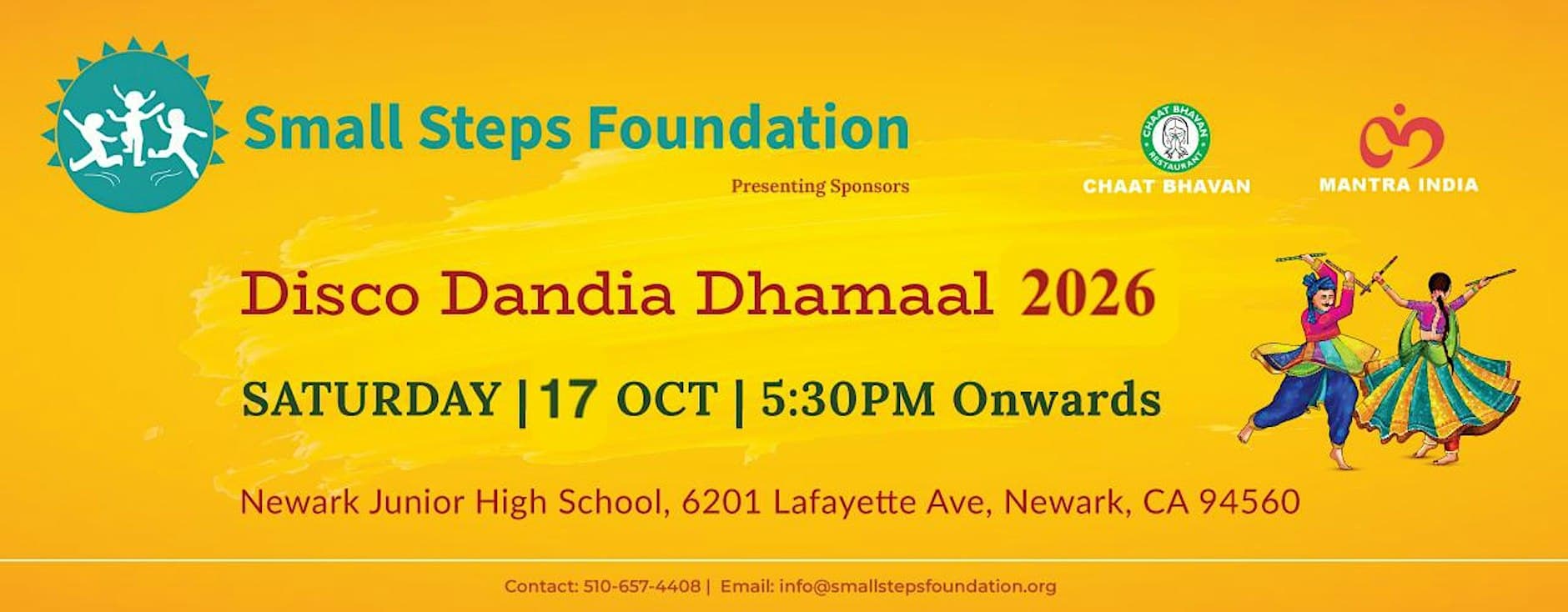Small Steps Foundation Disco Dandia Dhamaal 2026 presents with Chaat Bhavan